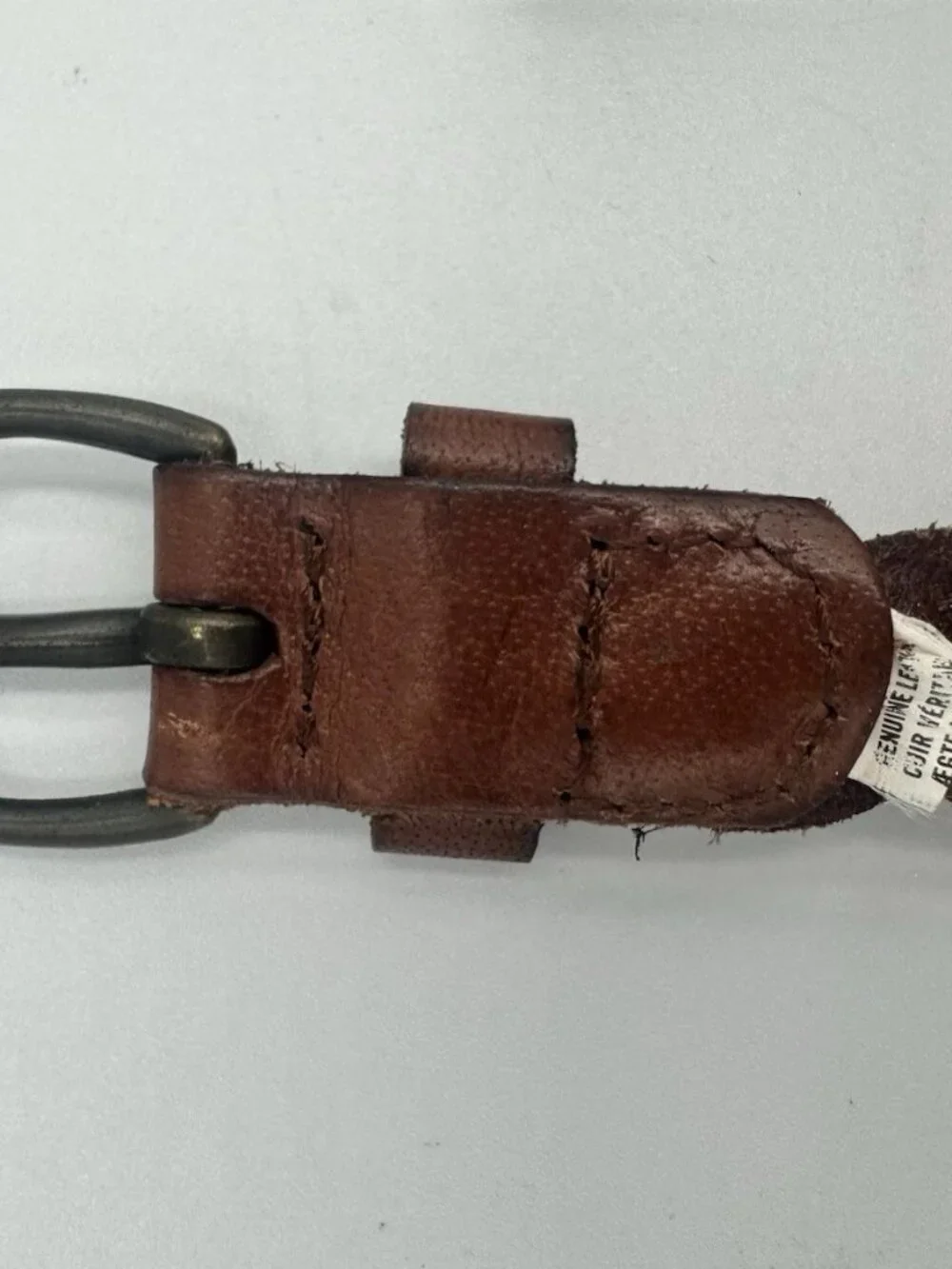 Hollister Braided Leather Belt Brown Skinny Y2K Boho L/XL
